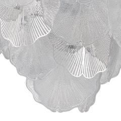 8-Light Designer Glam Modern Ginkgo Leaf Entry Chandelier Glass Shell Pendant for Living Room/ Dining Room/ Kitchen