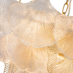 8-Light Designer Glam Modern Ginkgo Leaf Entry Chandelier Glass Shell Pendant for Living Room/ Dining Room/ Kitchen