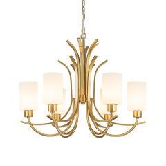 Chic Modern Empire Chandelier Sputnik Arms Hanging Light in Cylinder Shades for Living Room Kitchen Island