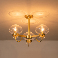 Modern Mid-century Sputnik Bubble Semi Flush Mount in Clear Glass Shades for Living Room Kitchen Island Dining Room