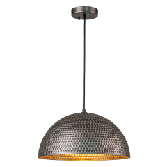 Modern Industrial Farmhouse One Light Dome Pendant Lighting Hammered Style Hanging Light for Kitchen Island Dining Room