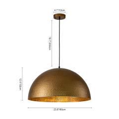 Modern Industrial Farmhouse One Light Dome Pendant Lighting Hammered Style Hanging Light for Kitchen Island Dining Room