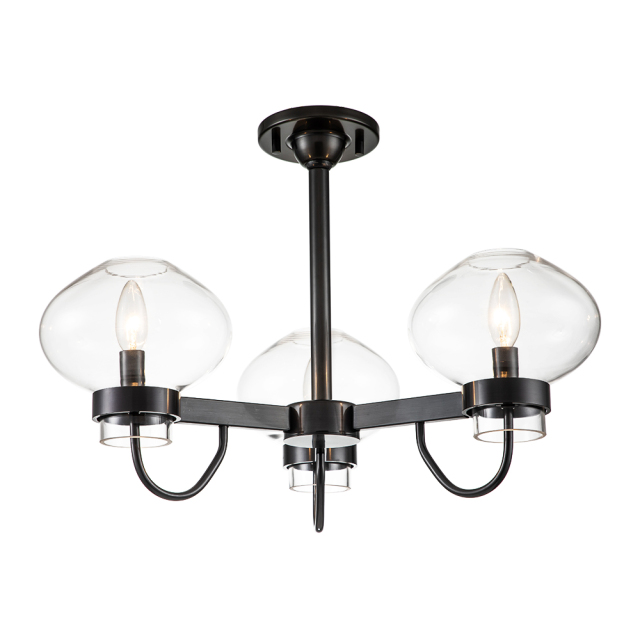 Modern Mid-century Sputnik Bubble Semi Flush Mount in Clear Glass Shades for Living Room Kitchen Island Dining Room