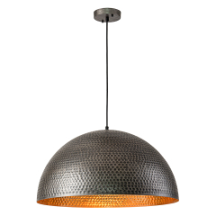 Modern Industrial Farmhouse One Light Dome Pendant Lighting Hammered Style Hanging Light for Kitchen Island Dining Room