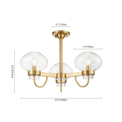 Modern Mid-century Sputnik Bubble Semi Flush Mount in Clear Glass Shades for Living Room Kitchen Island Dining Room