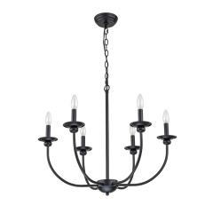 Modern Farmhouse Candle Style Empire Island Chandelier Curved Arms Hanging Light for Living Room/ Dining Room/ Restaurant