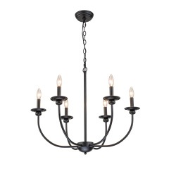 Modern Farmhouse Candle Style Empire Island Chandelier Curved Arms Hanging Light for Living Room/ Dining Room/ Restaurant