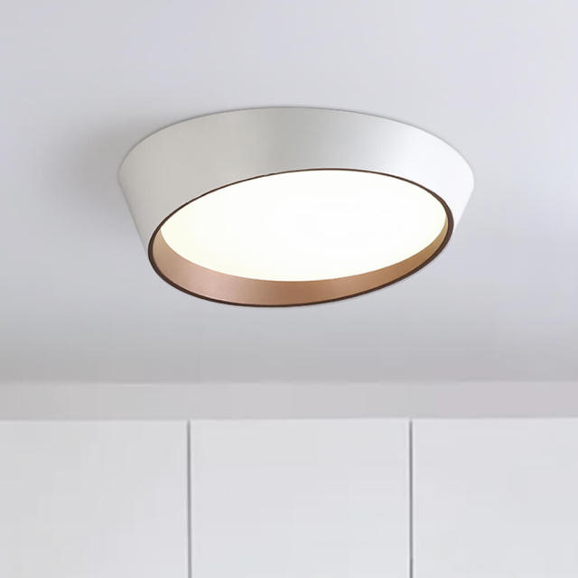Modern Minimalist Slant Shape LED Flush Mount Truncated Cone Ceiling Light for Living Room Hallway Home Office