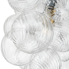 Modern Minimalist Cluster Grape Style Ribbed Glass Chandelier Pendant Light for Dining Room/ Living Room/ Kid's Bedroom