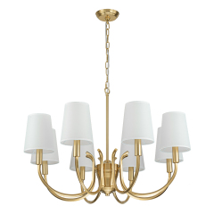 Mid-century Modern Empire Chandelier Sputnik Curved Arms Hanging Light in Cone Shades for Living Room Kitchen Island