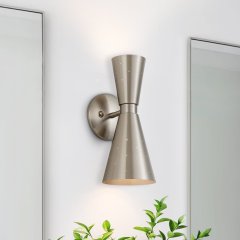 Mid-Century Modern Starry Hourglass 2-Light Mcm Wall Sconces in Silver/ Brass+Silver Finish for Bedroom/Living Room/Bathroom