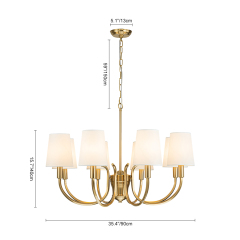 Mid-century Modern Empire Chandelier Sputnik Curved Arms Hanging Light in Cone Shades for Living Room Kitchen Island