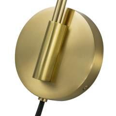 Adjustable Modern Contemporary Brass Black Swing Arm Wall Sconce for Bedroom Bedside Living Room