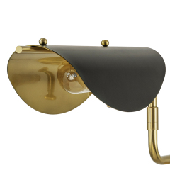Adjustable Modern Contemporary Brass Black Swing Arm Wall Sconce for Bedroom Bedside Living Room