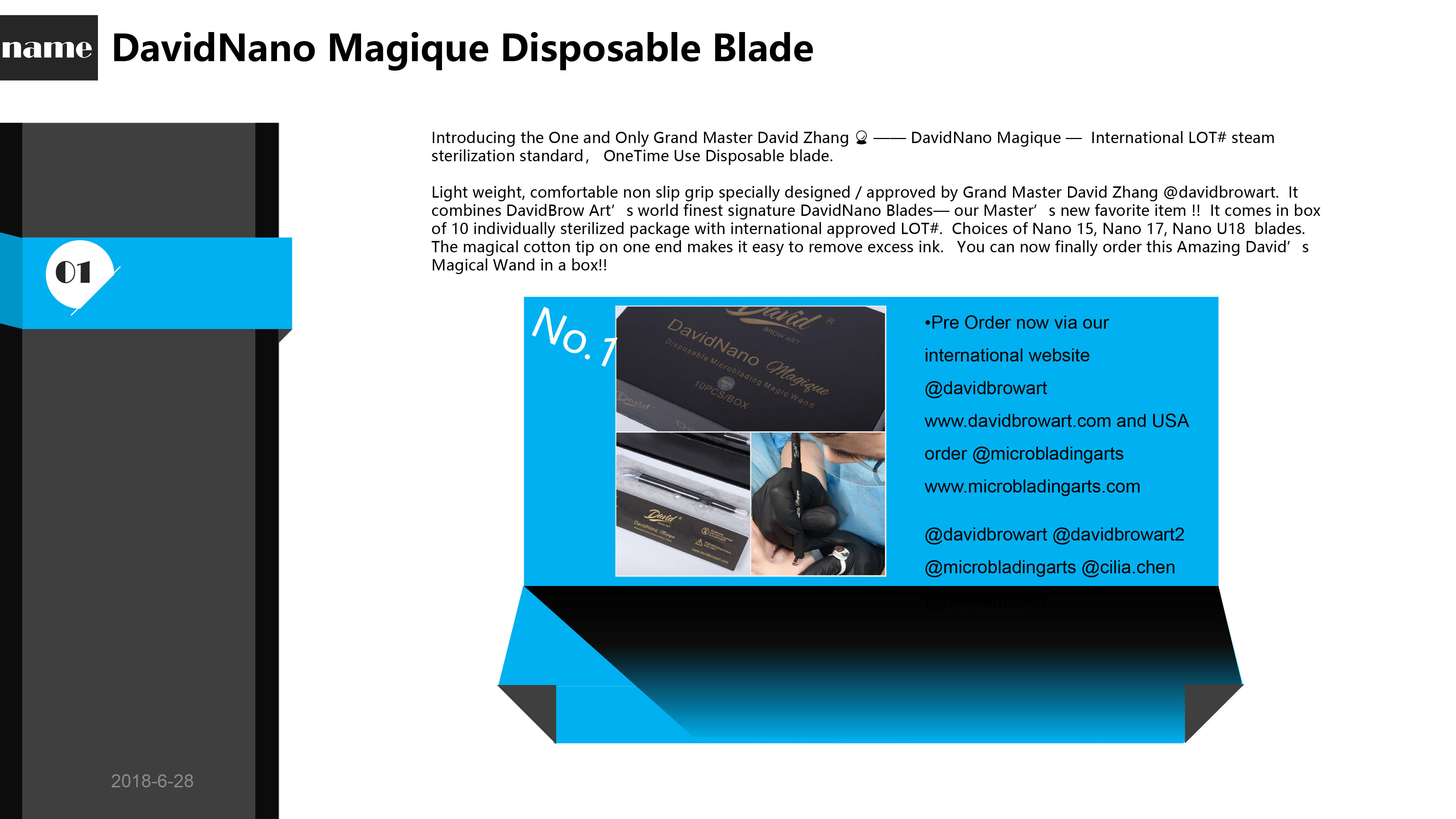 最新产品：DavidNano Magique Disposable Blade