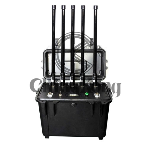 Handheld High Power Cellular jammer 3G 4GLTE Signal Jammer 70W Jamming Up To 100m，Drone UAV Signal Blocker