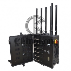 Draw-bar box Portable High Power Drone UAVS Signal Jammer with Output Power 300W...