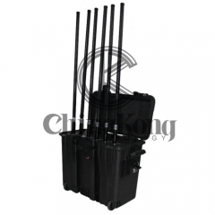 Military Portable High Power Drone UAVS Signal Jammer with Output Power 200W Jamming up to 1000m