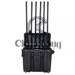 Military Portable High Power Drone UAVS Signal Jammer with Output Power 200W Jamming up to 1000m