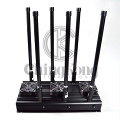 High Power 6 Bands Drone UAVS Jammer Indoor Use with Output Power 80W,Jamming up to 200m
