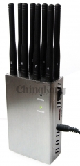 Handheld 8 Antennas Cell Phone Jammer, Jammin 2g/3G/4G and LOJACK GPS WIFI Signals