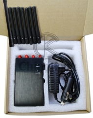 8 Antennas Handheld Cell Phone Jammer, Blcok 2g/3G/4G and LOJACK GPS WIFI Signals