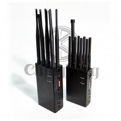 Plus 8 Antennas Portable Cell Phone Jammer,Jamming 2g/3G/4G and LOJACK GPS WIFI Signals, Bigger Battery