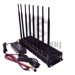 The Latest Mobile phone Signal Jammer 8 Antennas Adjustable 3G 4G Phone signal Blocker with 2.4G GPS