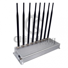 The Latest Mobile phone Signal Jammer 8 Antennas Adjustable 3G 4G Phone signal Blocker with 2.4G GPS