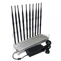 The Latest Indoor Using 10 antennas Mobile phone Signal Jammer For GSM 3G 4GLTE signal Block WIFI2.4G UHF/VHF Walkie-Talkie Signal Jammer