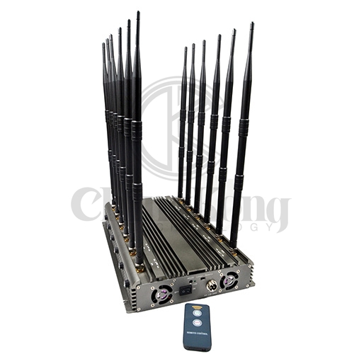 New powerful wireless signal jammer with 12 Antennas output power 70W jamming up to 60m Remote control Turu ON/OFF