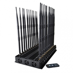 World First 22 Antennas Wireless Signal Jammer For Full Bands 5GLTE 2G 3G 4G Wi-Fi GPS LOJACK Output Power 42Watt With Infrared Remote Control Turn ON /OFF Power