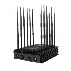 90 Watts Powerful Mobile Phone 4G 5G signal jammer with 12 Antennas jamming up to 80m Remote control Turu ON/OFF