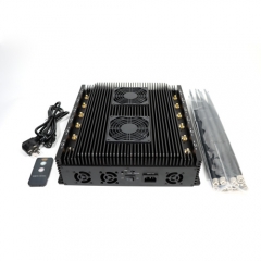 90 Watts Powerful Mobile Phone 4G 5G signal jammer with 12 Antennas jamming up to 80m Remote control Turu ON/OFF