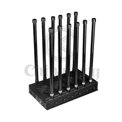 New 280W powerful 12 Antennas GSM 4G 5G mobile phone signal jammer, shielding range up to 150m