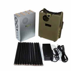 New 37 Watts Handheld 12 Antennas 5G Cellphone Signal Jammer up to 40m with Nylon Cover and LCD Dispaly