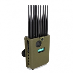 New Handheld 16 Bands Cell Phone Signal Jammer With LCD Display, Nylon Cover Portable Blocking 5G 4G 3G 2G Wi-Fi LOJACK GPS,16Watt Jamming up to 20m