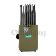 World First Handheld 24 Antennas Wireless Signal Jammer With LCD Display and Nylon Cover, 24 Watt Blocking 4G 5G Wi-Fi GPS up to 25m