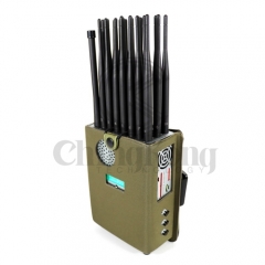 World First Handheld 24 Antennas Wireless Signal Jammer With LCD Display and Nylon Cover, 24 Watt Blocking 4G 5G Wi-Fi GPS up to 25m