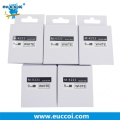 5PK EUCCOI M-K221 Standard Non-Laminated Label Tape Cassette