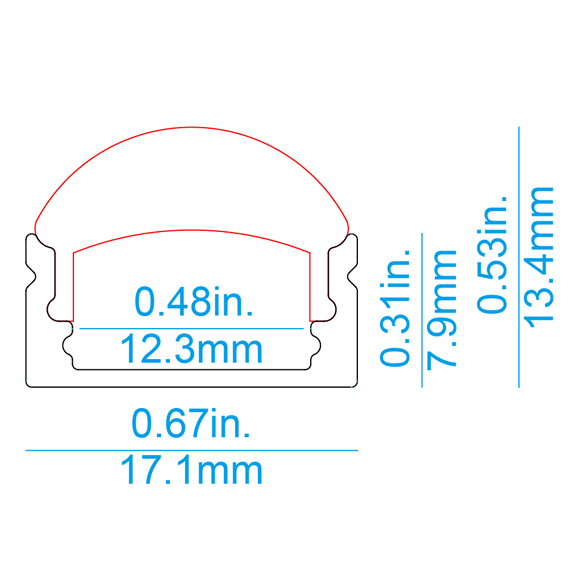 L60 Surface LED Profile with 60° Lens