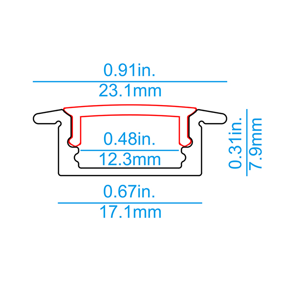 R01 Recessed Slim LED Profile