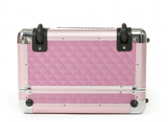 Pink  Aluminum Cosmetic Beauty Case Organizer Drawer Box