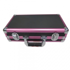 PINK Aluminum display CASE WITH FOAM Case HUNT TRAVEL CASE