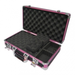 PINK Aluminum display CASE WITH FOAM Case HUNT TRAVEL CASE