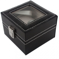 Black leather watch storage case watch box luxury