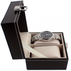 Black leather watch storage case watch box luxury