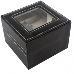 Black leather watch storage case watch box luxury