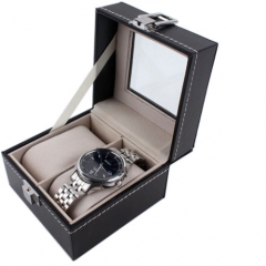 Black leather watch storage case watch box luxury