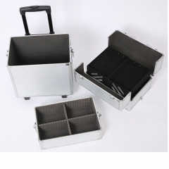 Hot sale professional aluminum trolley case beauty case cosmetic display case